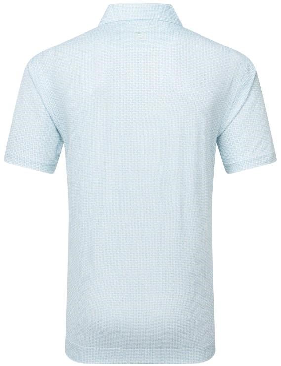 FootJoy Houndstooth Geo Lisle męskie polo, biały/niebieski