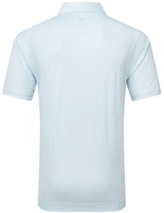 FootJoy Houndstooth Geo Lisle męskie polo, biały/niebieski