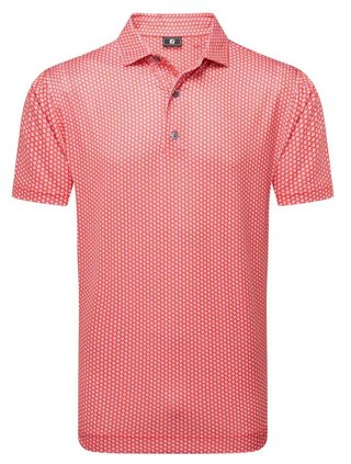 FootJoy Houndstooth Geo Lisle męskie polo, hibiscus