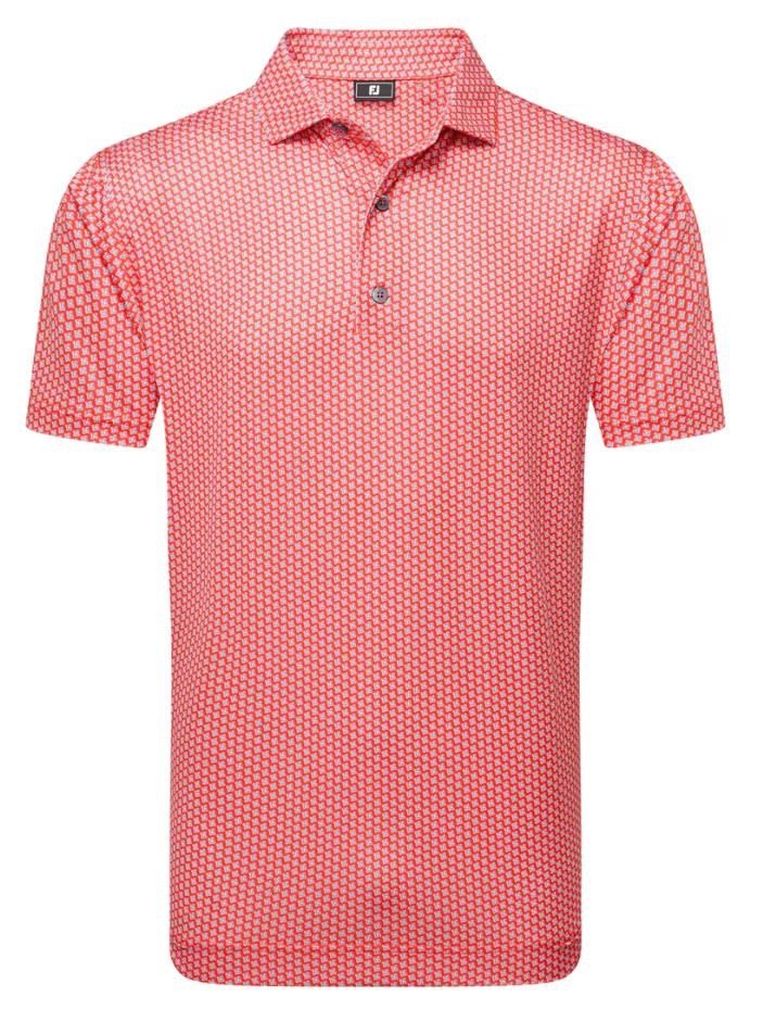 FootJoy Houndstooth Geo Lisle męskie polo, hibiscus