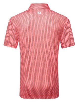 FootJoy Houndstooth Geo Lisle męskie polo, hibiscus