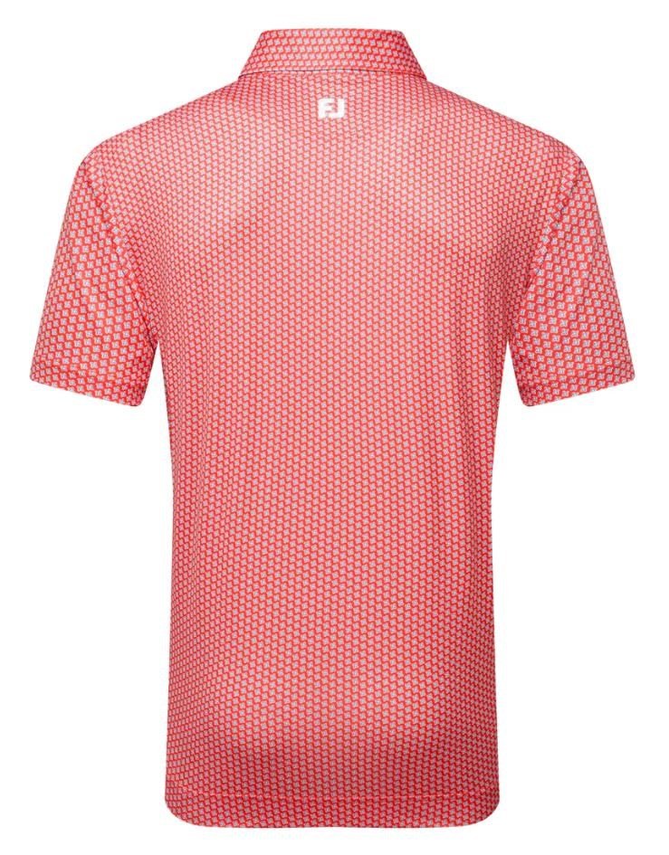 FootJoy Houndstooth Geo Lisle męskie polo, hibiscus