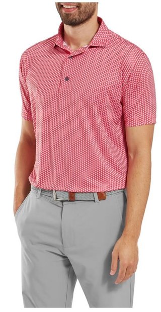 FootJoy Houndstooth Geo Lisle męskie polo, hibiscus