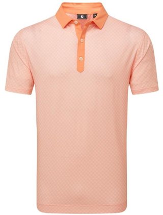 FootJoy Checker Print Lisle męskie polo, pomarańczowy