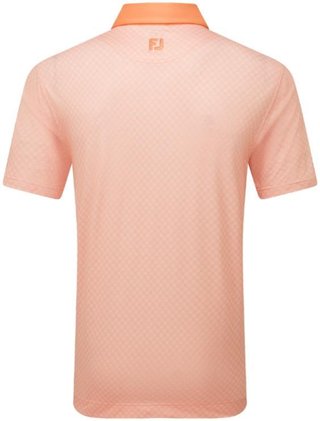 FootJoy Checker Print Lisle męskie polo, pomarańczowy