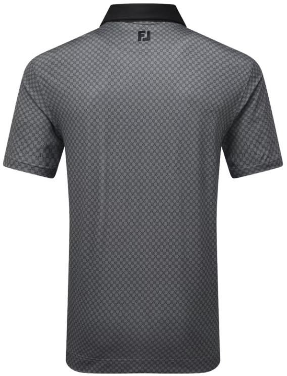 FootJoy Checker Print Lisle męskie polo, czarne/biały