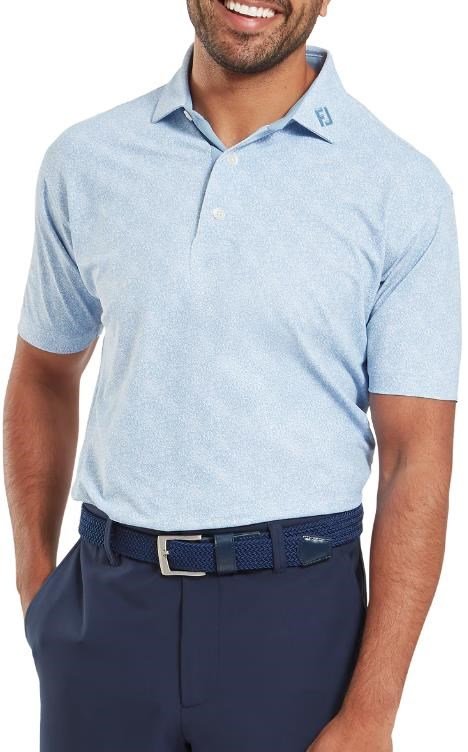 FootJoy Speckle Print Pique męskie polo, blue jay/white