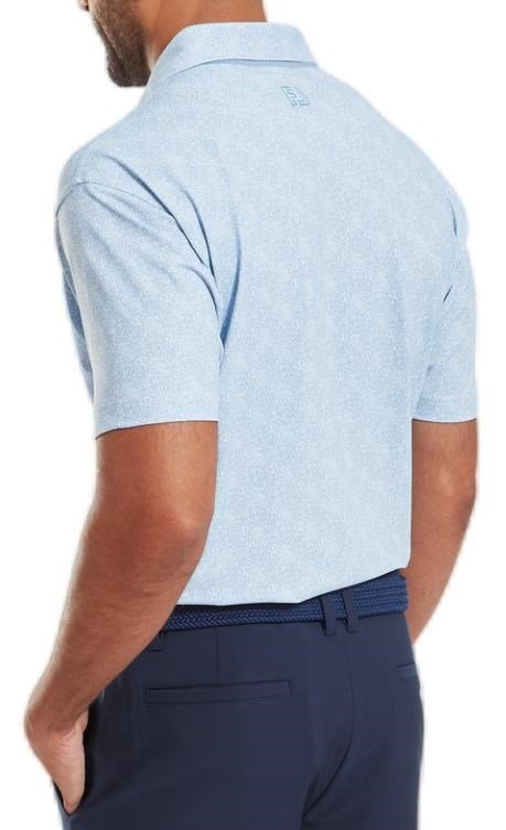 FootJoy Speckle Print Pique męskie polo, blue jay/white