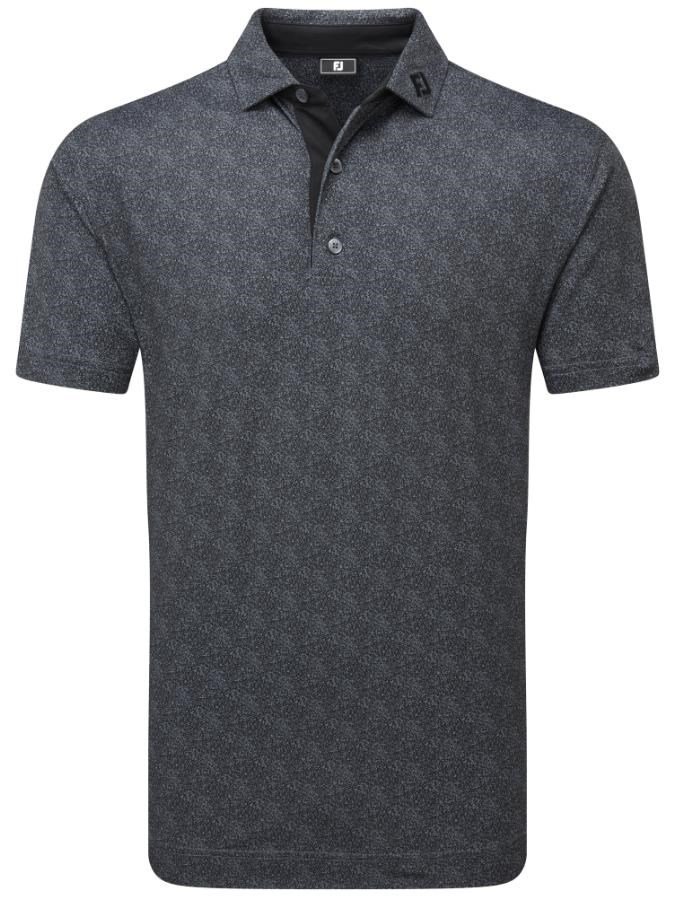 FootJoy Speckle Print Pique męskie polo, czarne