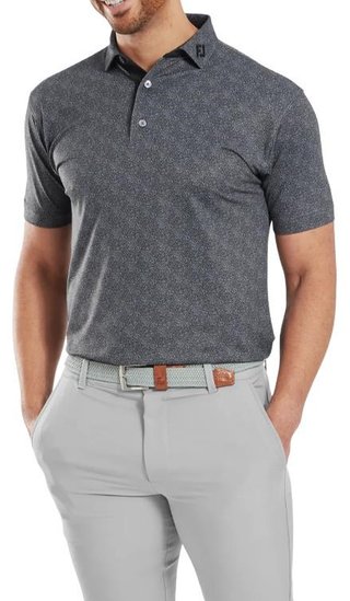 FootJoy Speckle Print Pique męskie polo, czarne