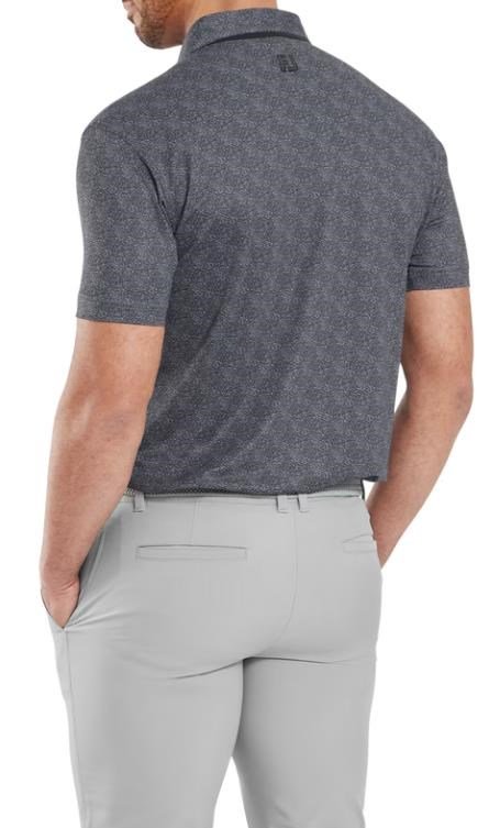 FootJoy Speckle Print Pique męskie polo, czarne