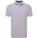 FootJoy Balance Stripe Lisle męskie polo, niebieski/biały/różowy
