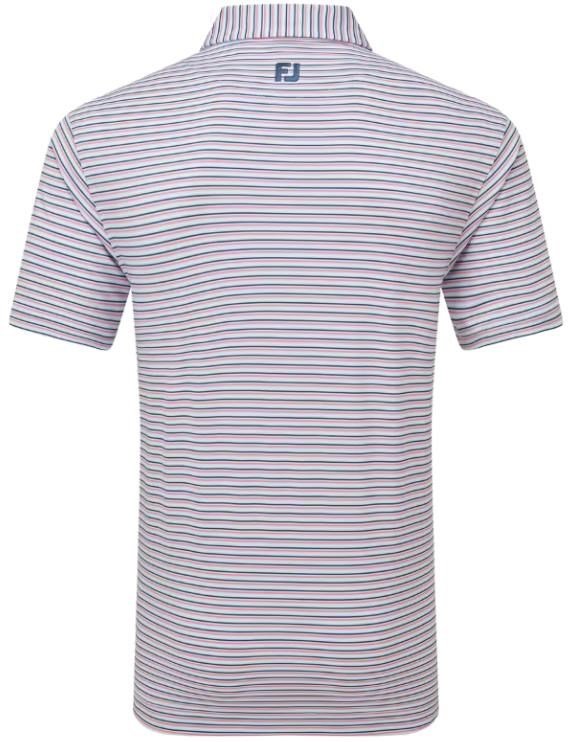 FootJoy Balance Stripe Lisle męskie polo, niebieski/biały/różowy