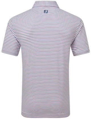 FootJoy Balance Stripe Lisle męskie polo, niebieski/biały/różowy