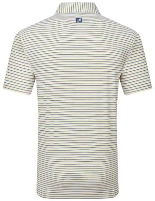 FootJoy Balance Stripe Lisle męskie polo, white/navy/grey/taxi