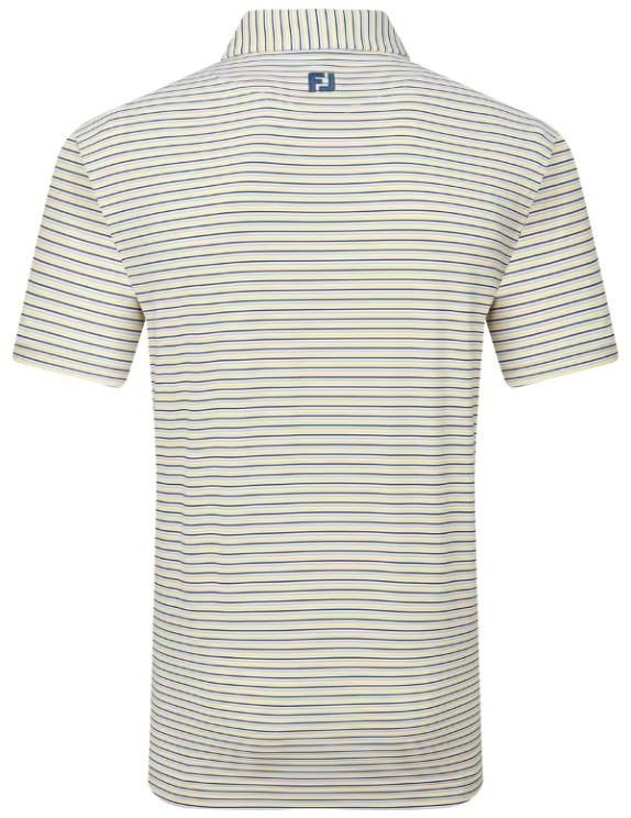 FootJoy Balance Stripe Lisle męskie polo, white/navy/grey/taxi