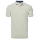 FootJoy Balance Stripe Lisle męskie polo, niebieski/biały/pomarańczowy