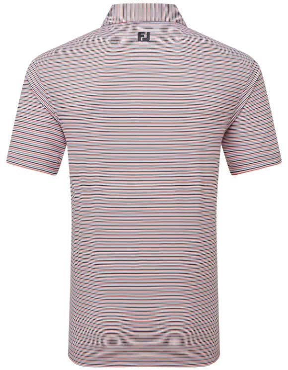 FootJoy Balance Stripe Lisle męskie polo, white/black/hibiscus/flint