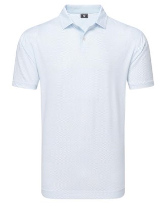 FootJoy Irongate Print Lisle męskie polo, white/skyway