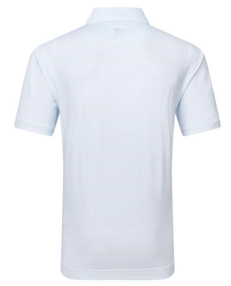 FootJoy Irongate Print Lisle męskie polo, white/skyway
