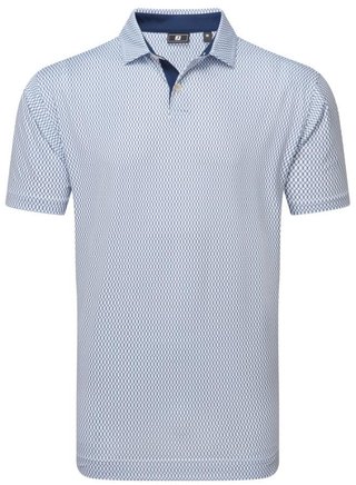 FootJoy Irongate Print Lisle męskie polo, biały/granatowy