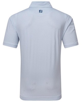 FootJoy Irongate Print Lisle męskie polo, biały/granatowy
