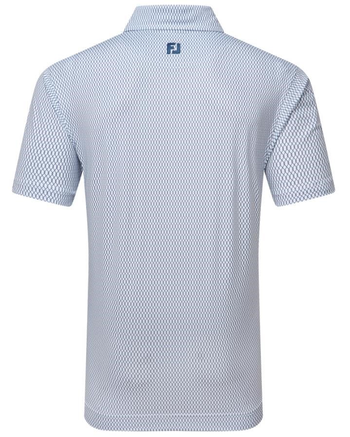 FootJoy Irongate Print Lisle męskie polo, biały/granatowy