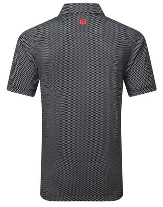 FootJoy Irongate Print Lisle męskie polo, czarno/białe