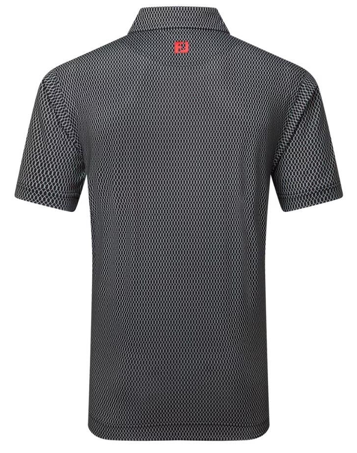 FootJoy Irongate Print Lisle męskie polo, czarno/białe