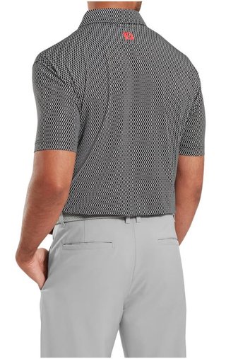 FootJoy Irongate Print Lisle męskie polo, czarno/białe