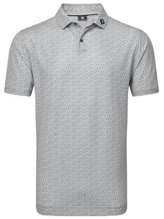 FootJoy Bounce Print Pique męskie polo z długim rękawem, szary