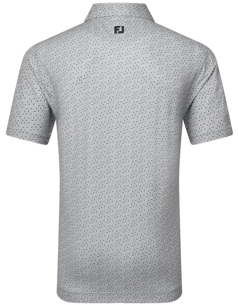 FootJoy Bounce Print Pique męskie polo z długim rękawem, szary