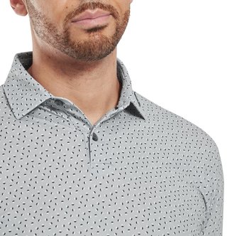 FootJoy Bounce Print Pique męskie polo z długim rękawem, szary