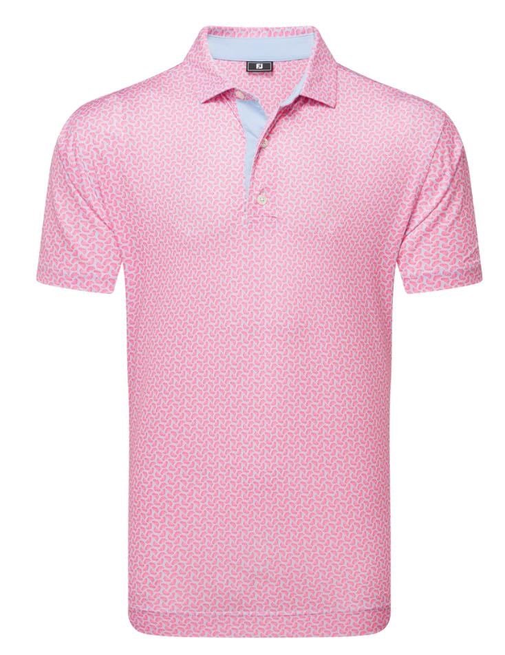 FootJoy Citrus Print Lisle mens polo męskie polo, różowe