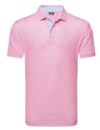 FootJoy Citrus Print Lisle mens polo męskie polo, różowe