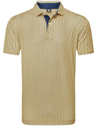 FootJoy Citrus Print Lisle mens polo męskie polo, taxi/navy