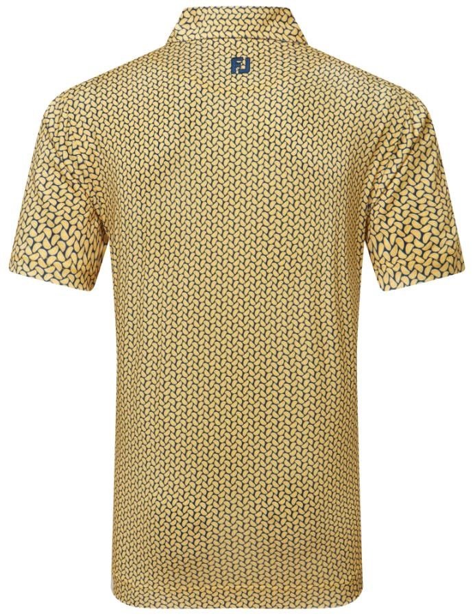 FootJoy Citrus Print Lisle mens polo męskie polo, taxi/navy