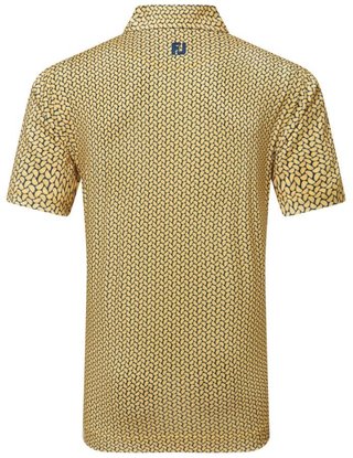 FootJoy Citrus Print Lisle mens polo męskie polo, taxi/navy