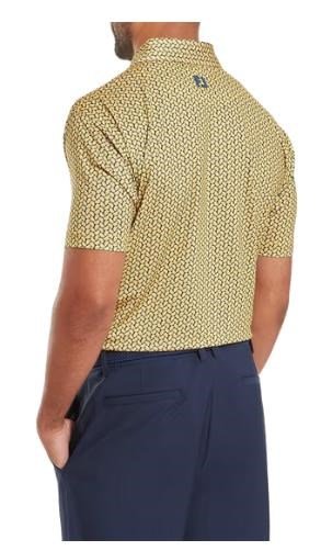 FootJoy Citrus Print Lisle mens polo męskie polo, taxi/navy