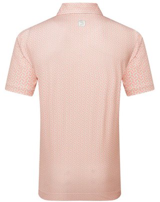 FootJoy Citrus Print Lisle męskie polo, pomarańczowy/jasnozielony