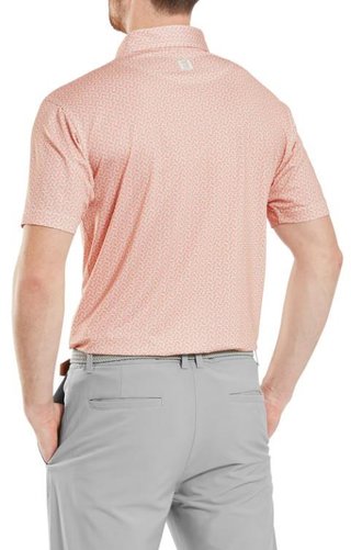 FootJoy Citrus Print Lisle męskie polo, pomarańczowy/jasnozielony