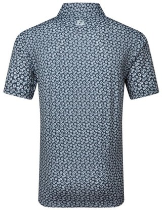 FootJoy Floral Sketch Print Lisle męskie polo, biały/granatowy