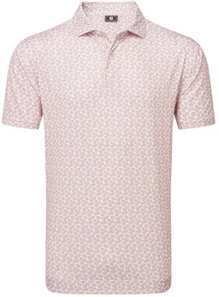 FootJoy Floral Sketch Print męskie polo, pomarańczowy/biały