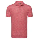 FootJoy Floral Sketch Print męskie polo, white/hibiscus
