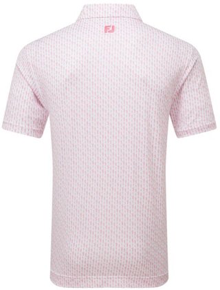 FootJoy Figure Print Lisle męskie polo, biały/różowy