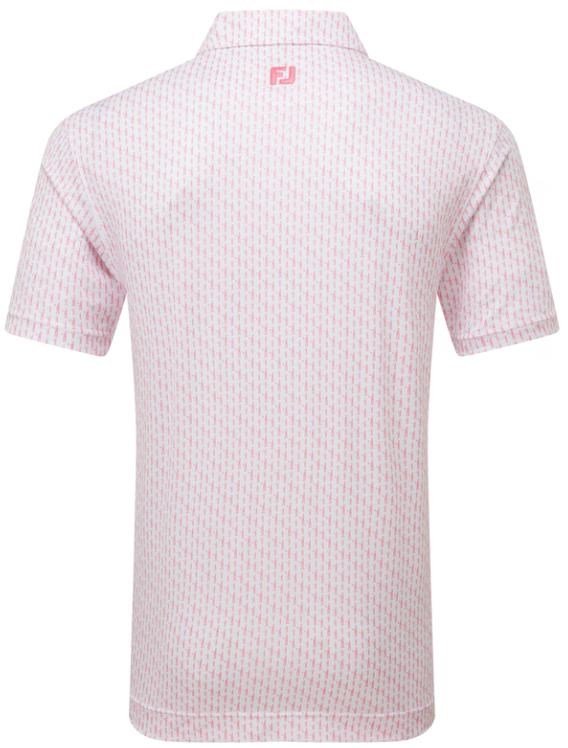 FootJoy Figure Print Lisle męskie polo, biały/różowy