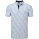 FootJoy Figure Print Lisle męskie polo, biały/granatowy