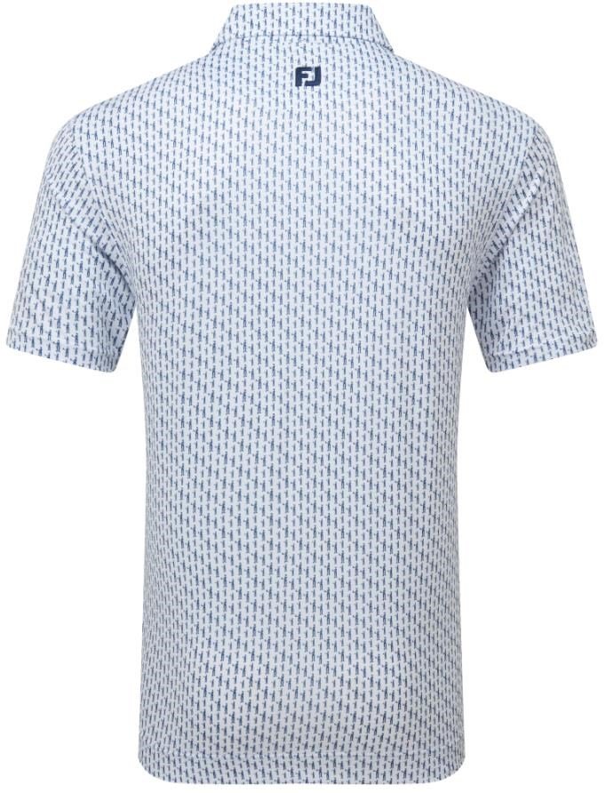 FootJoy Figure Print Lisle męskie polo, biały/granatowy