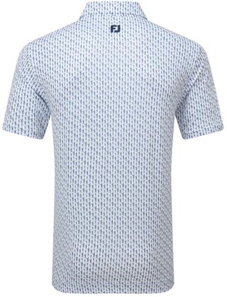 FootJoy Figure Print Lisle męskie polo, biały/granatowy