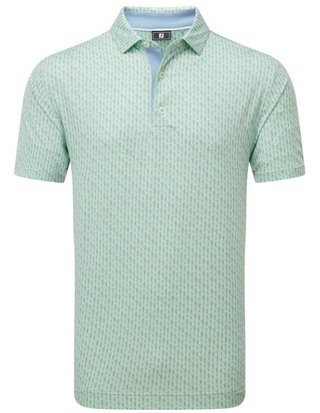 FootJoy Figure Print Lisle męskie polo, jasnozielony/niebieski